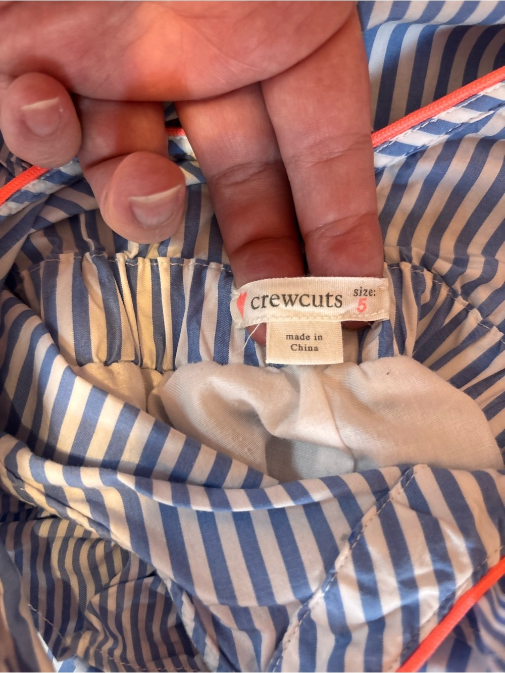 Crew cuts Girls Size 5 Blue & White Striped Dress Ruffles Lined Preppy - Picture 6 of 6